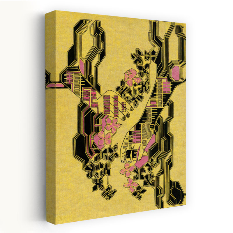 Art contemporain fleur contemporaine, H 24 po x l 16 po
