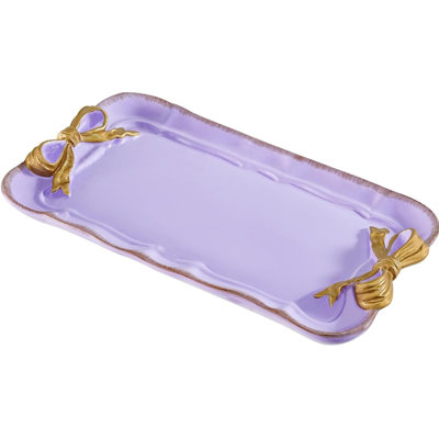 Purple Coquette Bow Jewelry Trinket Tray