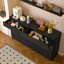 Buffet avec 2 tiroirs et 4 portes, finition noire