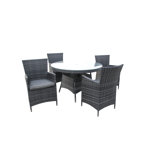 Strunk 4 - Person Patio Dining Set with Round Table , Cushions Included
