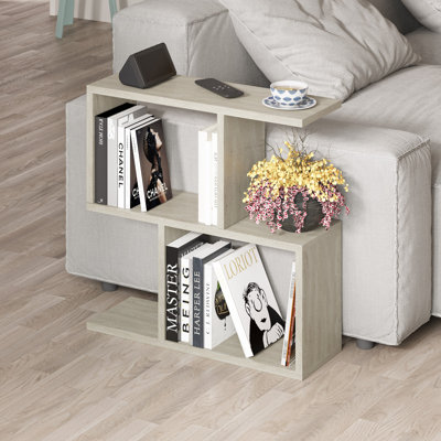 Table basse moderne, couleur travertin, 23,6 x 23,6 x 7,9 pouces | 100% panneau de particules enduit de mélamine, épaisseur: 0,7 pouce | Conception durable avec capacité de charge de 44 lb | Parfait pour le salon et les espaces contemporains, élégant et fonctionnel