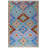Caseville Mint Flatweave Multicolored Contemporary Geometric Hand-Knotted Wool 5' x 8' Area Rug