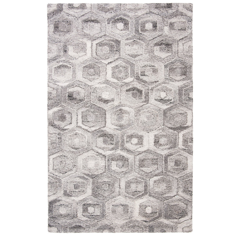 Fayolle Hand Tufted Performance Geometric Rug, Rectangle 6' x 9'