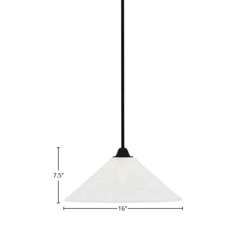 Paramount Stem Hung Pendant, 7.5" H x 16" W, White
