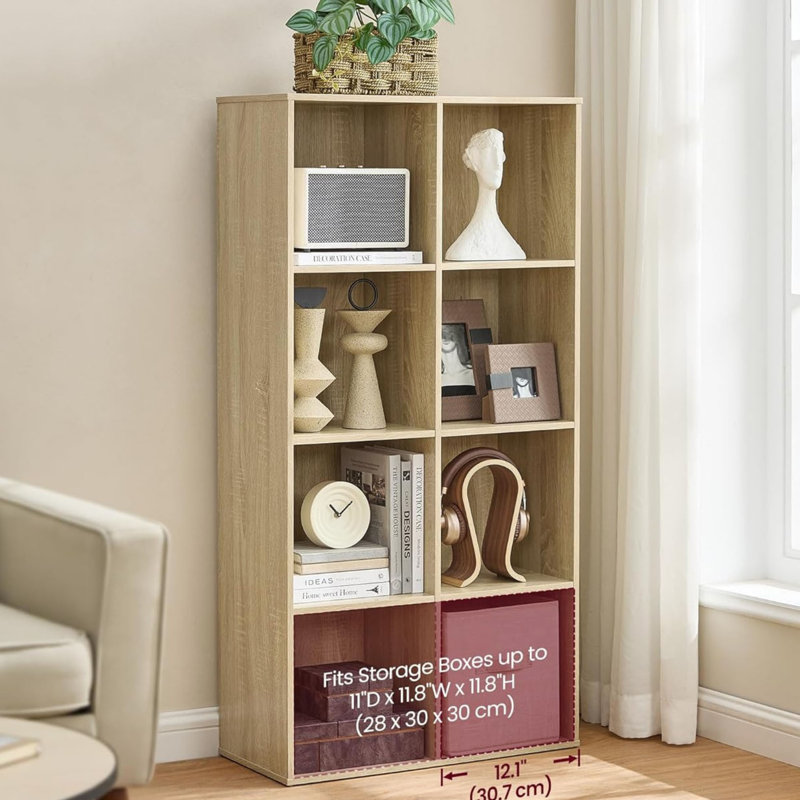 128.9 cm H x 65.1 cm W Cube Bookcase, Beige