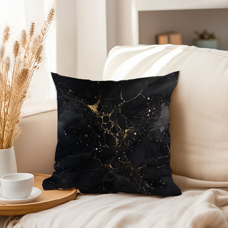 Abstract Black Gold Marble Geode II Modern