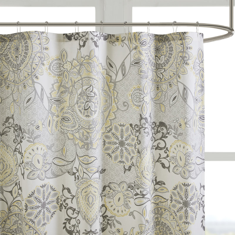 Isla 100% Cotton Shower Curtain, Yellow