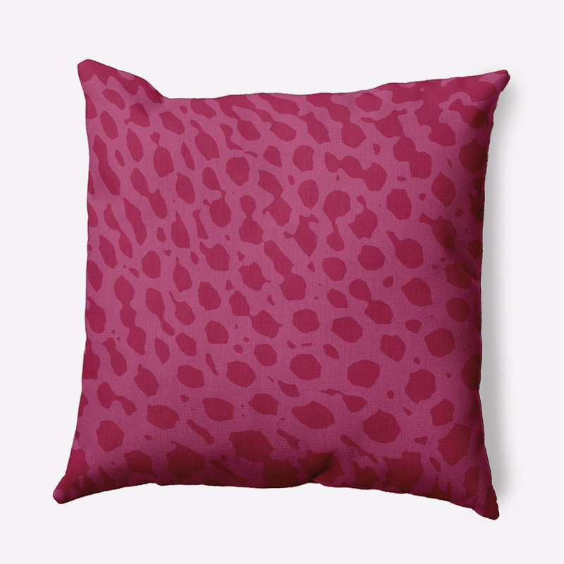 Pink Animal Print Square Polyester Throw Pillow