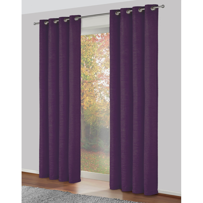 Breedlove Eyelet Room Darkening Single Curtain, 270cm Width x 245cm Drop, Berry