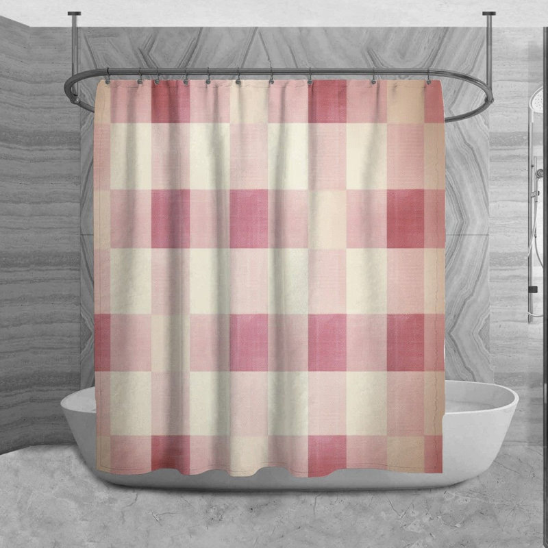 Rideau de douche Nahshu Gingham, H 84 po x l 70 po
