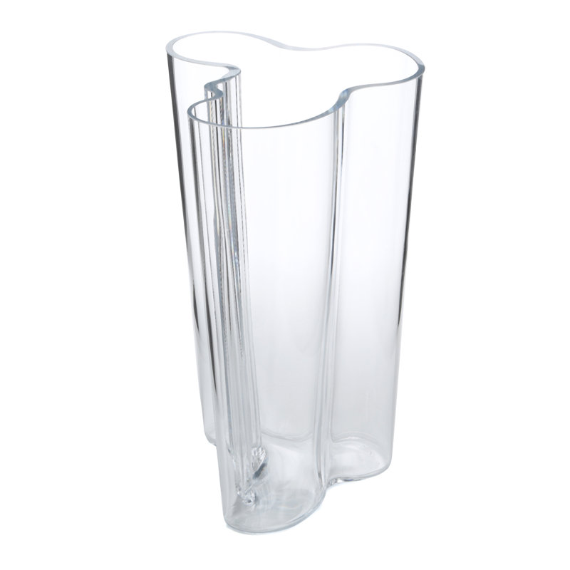 Aalto Glass Table Vase, Clear, 4.8" H x 6.9" W x 6.8" D