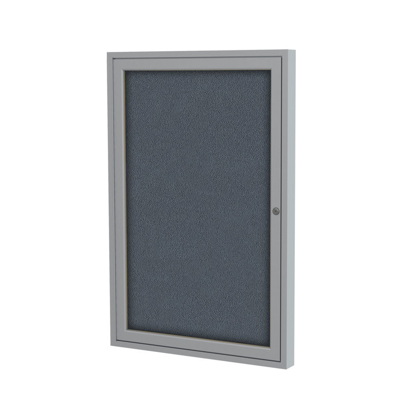 Babillards fermés en tissu à 1 porte Ghent, Gris, H 3 pi x l 2 pi, Satin