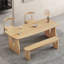 Table de salle à manger rectangulaire en bois massif-128676218-128676206
