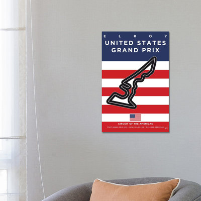 F1 America's Race Track Minimal Poster by Chungkong - Wrapped Canvas Print