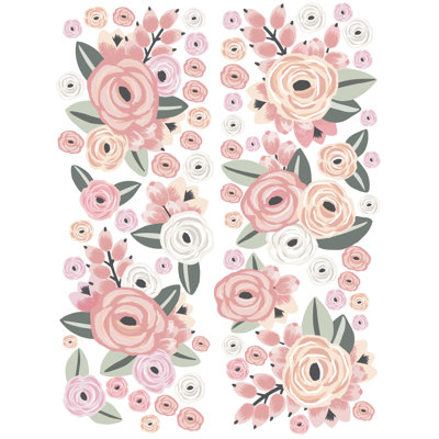 Décalcomanie murale fleurs graphiques