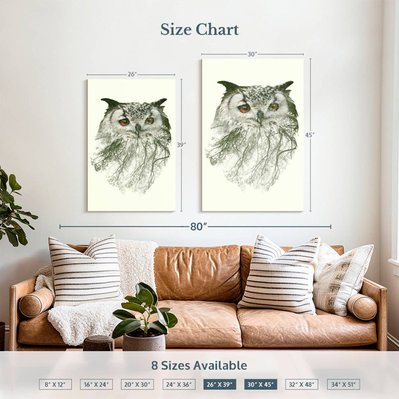 Brampt Forest Tree Owl, 39" H x 26" W