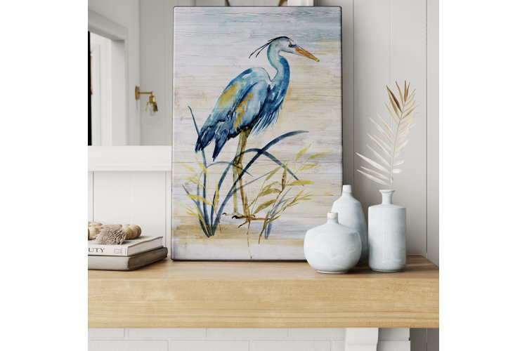 Blue Heron I - Wrapped Canvas Graphic Art Print
