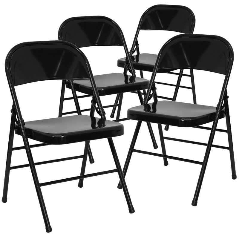 Chaise pliante à double articulation et à double charnière Hercules COLORBURST Series, Noir