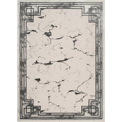 Monaco Series Abrstract Black/Gray/Ivory/Beige Area Rug