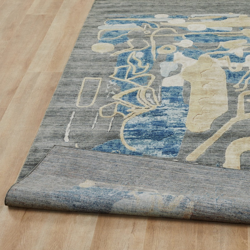 Studio Glyphs By Katie Merz Wool Abstract Area Rug, Rectangle 2' x 3'