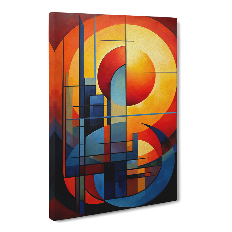 Deco Sunset Cubism No.2 - Print, 60cm H x 40cm W x 3cm D