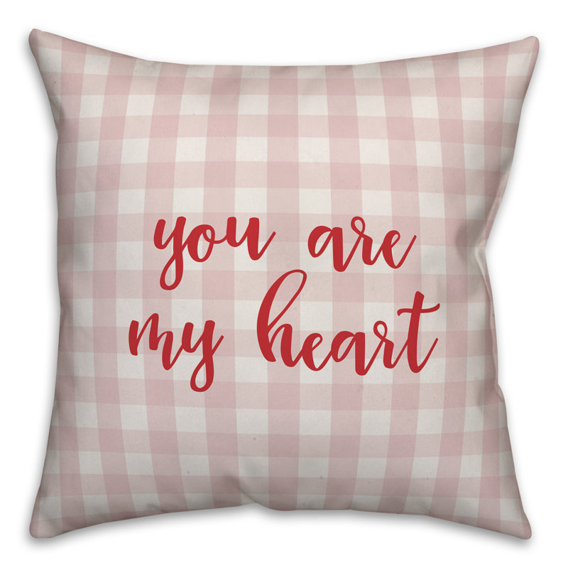  Coussin You are My Heart, Coussin décoratif, Rose / Rouge