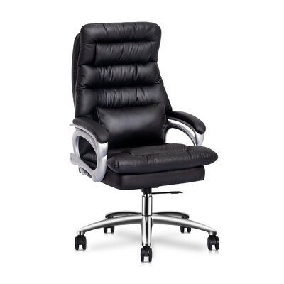 Faux Leather Office Executive Chair with Detachable Cushion, Home Adjustable Ergonomic Computer Seat -  Inbox Zero, 42A0B8112D0445DC89A5DB92D9D21993