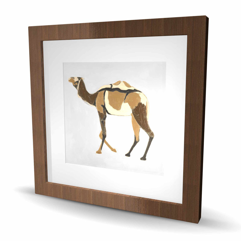 Dromadaire rétro | Beige, faune, impression encadrée