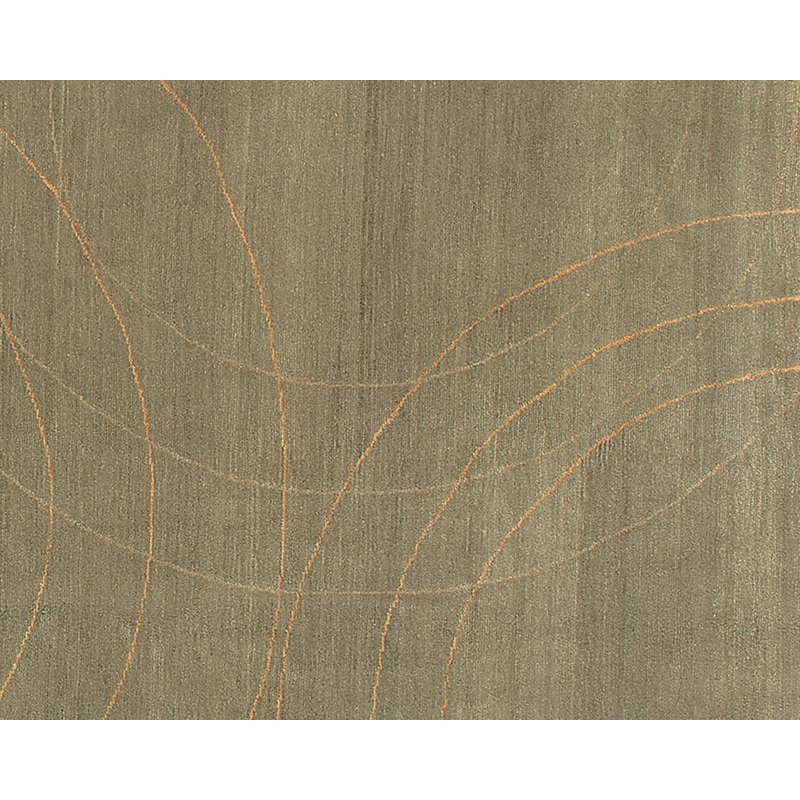 Cirque Geometric Area Rug in Gold/Green, Rectangle 3' x 5'
