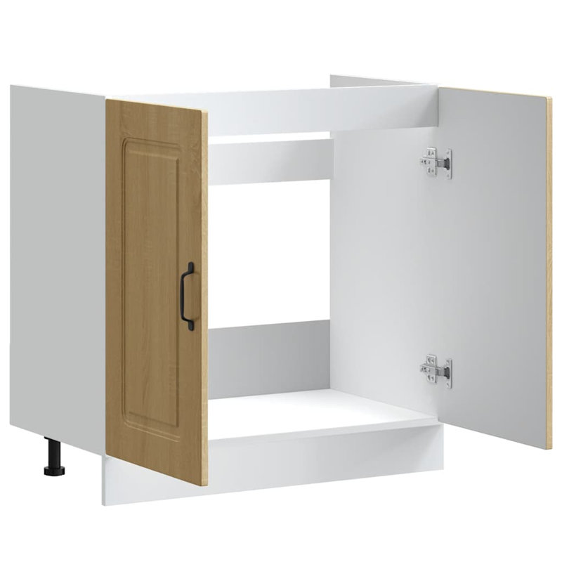 Sink Base Cabinet Kalmar 80X46x81.5 Cm Engineered Wood, Sonoma Oak