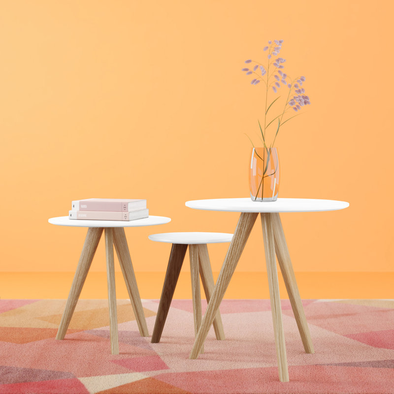 Duke Trestle Nesting Tables, White