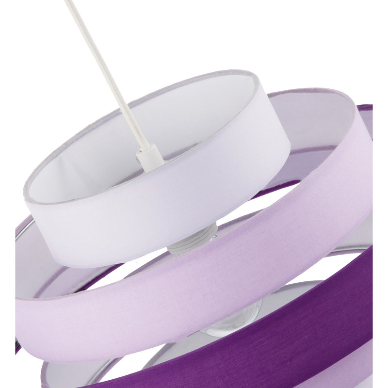 Five Tier Pendant Lighting Shade With Various Cotton Rings By, Purple