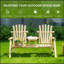 Chaise 2 places Adirondack en bois, banc de patio avec table, fauteuil d'extérieur avec causeuse pour porche, cour, terrasse, naturel-644970620