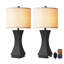 Lampe de table moderne en résine à intensité variable 24,5 po avec port USB-955411312