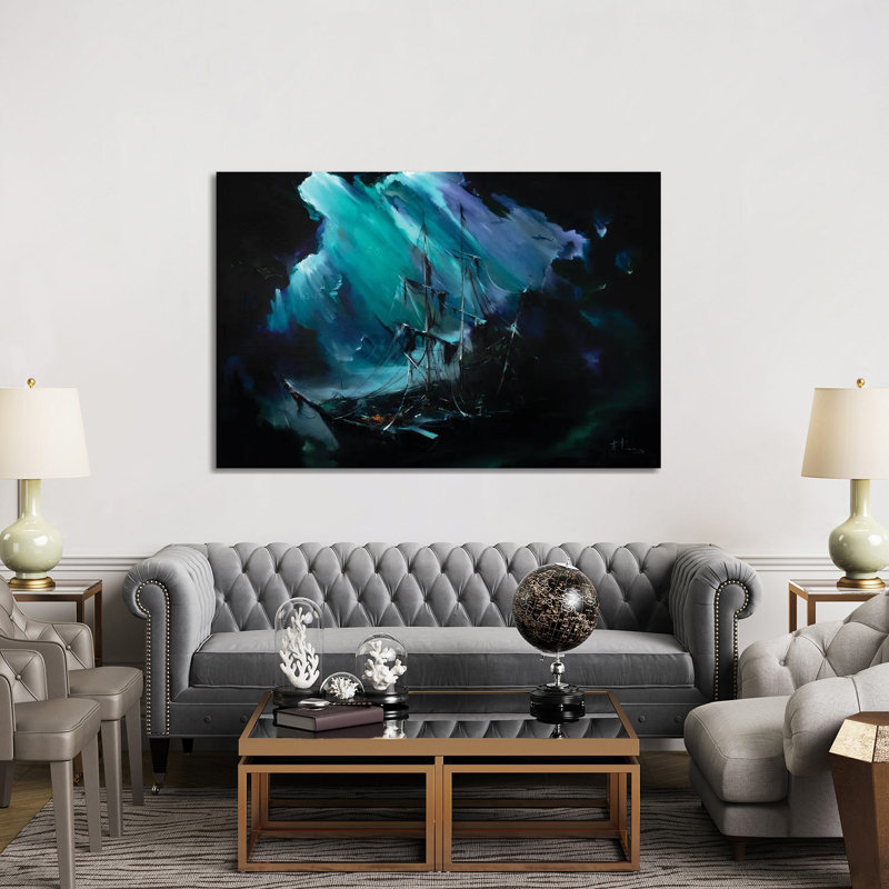Perle noire - reproduction d'art murale - toile tendue, H 40 po x l 60 po