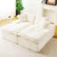 Fauteuil paresseux double en velours de tortue, de couleur blanche, multifonctionnel pour les jours de détente en éponge entièrement compressée, espaces de vie compacts idéaux