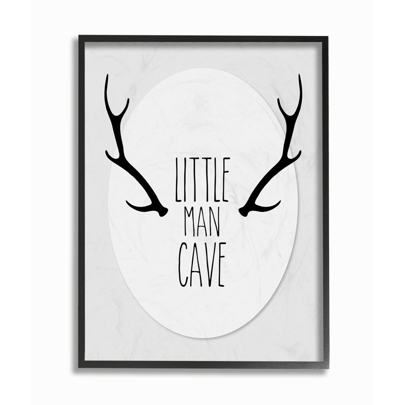 Art de bois de grotte Gupton Little Man, Giclée encadrée noir minuit, H 14 po x l 11 po x P 1,5 po