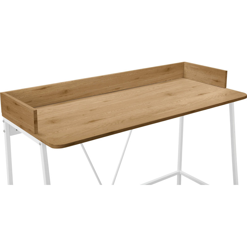 Ahaan Metal Base Writing Desk, Oak