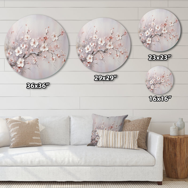 Gonsales - Art mural rond floral en métal, H 29 po x l 29 po