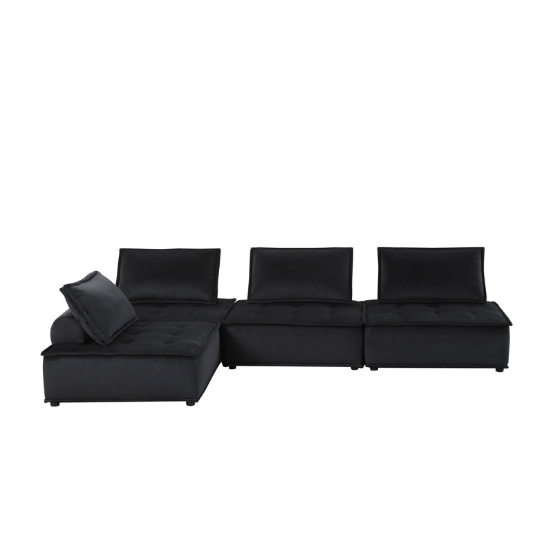 Canapé modulaire en velours 4 pièces Anna