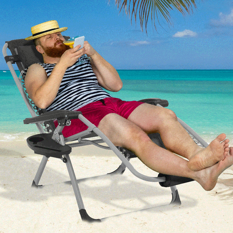Chaise longue inclinable et pliante