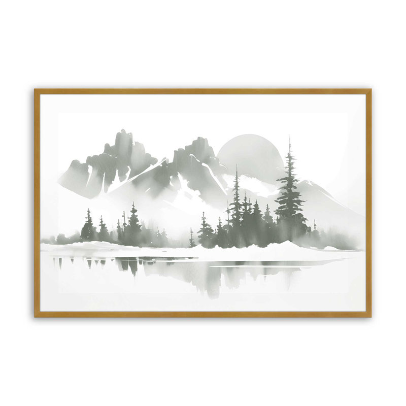 «Evergreen» par Still Waters, impression dans un cadre poli, H 12,25 po x l 15,25 po, Cadre photo doré simple