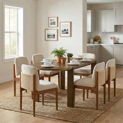 Ensemble de table de salle à manger 7 pièces, 7 pièces, 7 pièces