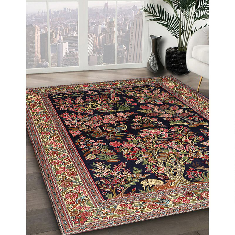 Tapis traditionnel lavable à la machine 2193, Rond 6 pi