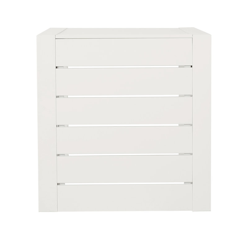 Burnam Outdoor Metal Chaise Lounge Set with Table, White