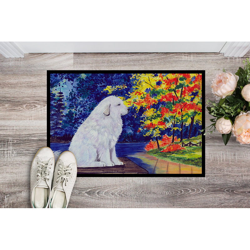 Paillasson d’intérieur antidérapant Great Pyrenees de Teresita, Rectangle 2 pi x 3 pi