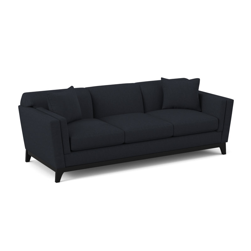 Zabriel Upholstered 92'' Sofa, Bella Lagoon Performance Velvet