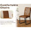 4 chaises de salle à manger et table ronde avec piédestal à colonne romaine, sièges confortables pour les dîners, table de 47,2 po, finition idéale pour les réunions de famille-1653289361