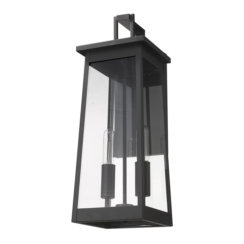 Lanterne murale d'extérieur à 2 ampoules H 23,5 po Arabinda, Noir mat