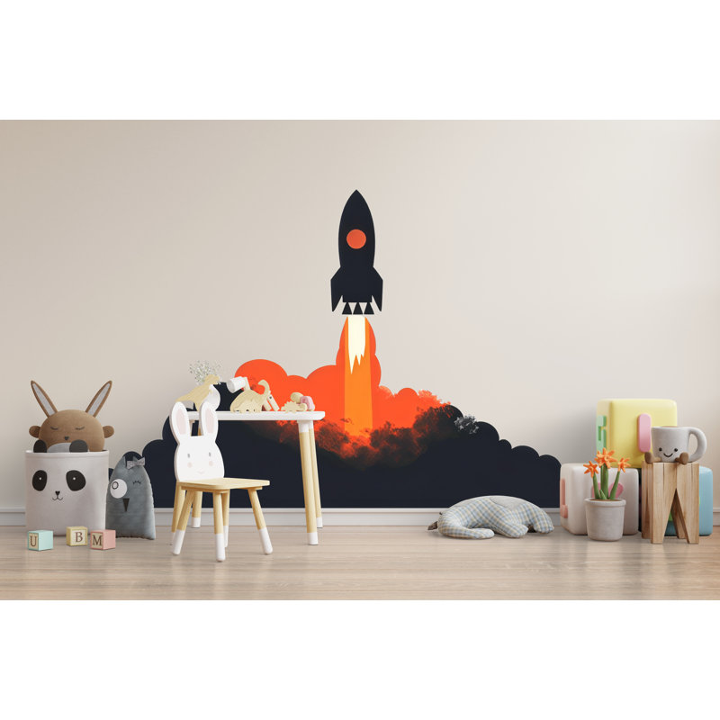 Décalage de fusée, décoration murale chambre d'enfant, chambre d'enfant, 468Mv, H 95 po x l 50 po